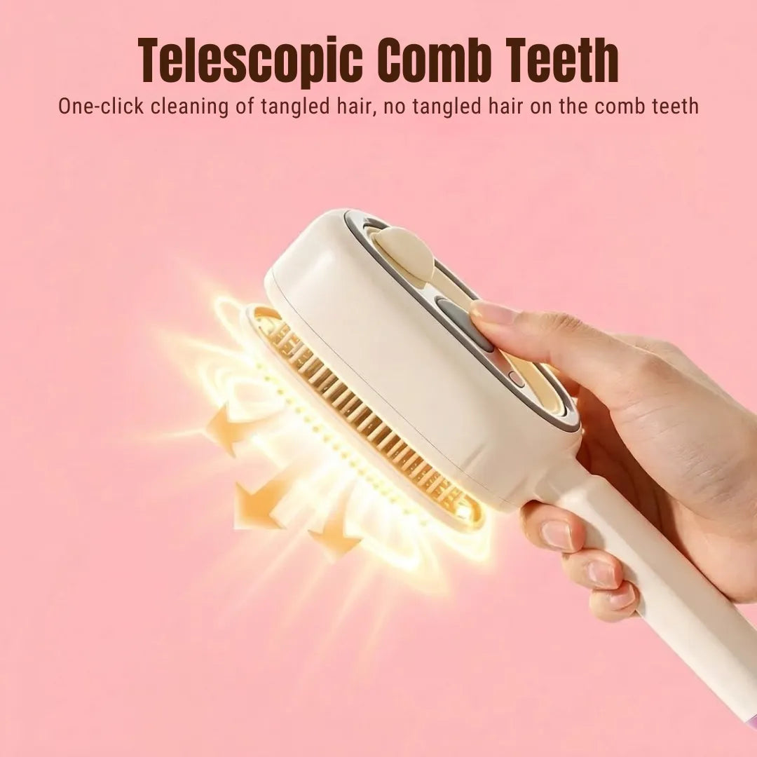4-in-1 StimuGrow™ Electric Hair Brush - Massage + Mist + Detangle + Red Light Therapy